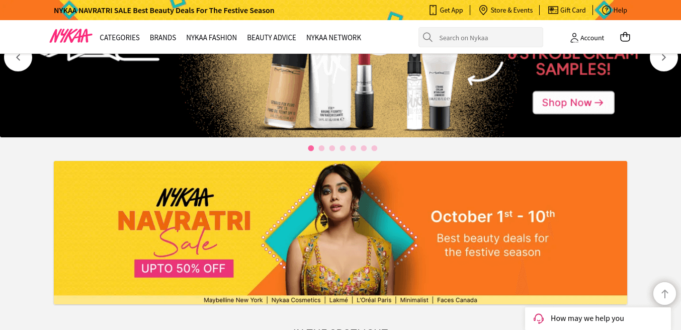 nykaa website snapshot